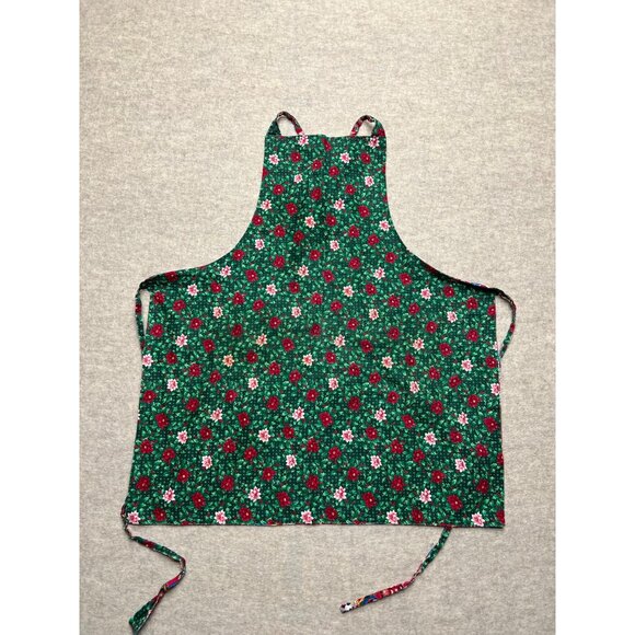 Handmade Reversible Holiday Christmas Themed Apron Floral Ornaments - Picture 5 of 8